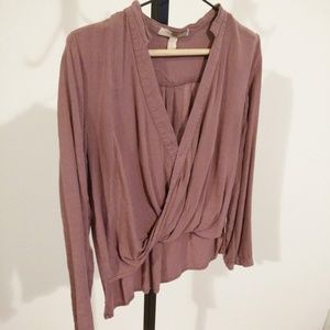 Forever21 Contemporary Surplice Long Sleeve Blouse